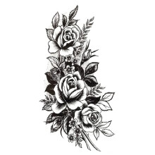 7 Sheets Black Flower Tiger Waterproof Temporary Tattoo Stickers for Arms Legs Shoulders