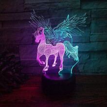 Luminária noturna LINLIN3D, luminária de mesa USB sensível ao toque com ilusão de ótica de 7 cores, compatível com decoração de lojas de