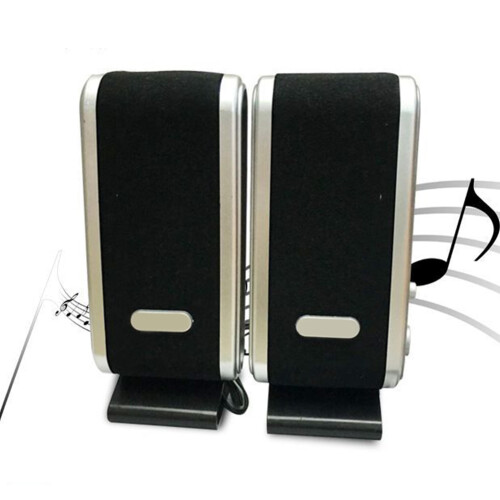 SUSUchens2Pcs Φορητό στερεοφωνικό ηχείο USB3 5mm με μουσική για επιτραπέζιο υπολογιστή, 2