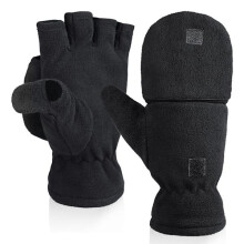 Fingerlösa polarfleecehandskar / vintervantar 2-i-1