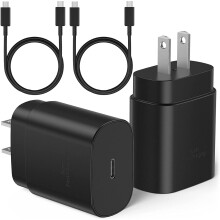 Dazone25W Typ C snabbladdare med kabel (2 set), USB C väggladdare och 90 cm Android-kabel kompatibel med Samsung Galaxy S22/S22
