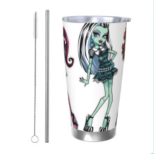 Bicchiere termico Monster High da 20 once, tazza da viaggio per caffè in acciaio inossidabile con isolamento sottovuoto, tazza termica da viaggio