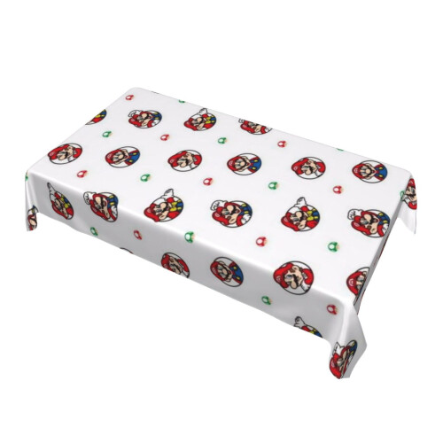 Mario Rectangular Tablecloth Water Resistance Antiwrinkle Spillproof Soft Fabric Table Cloth 60"X90" 2
