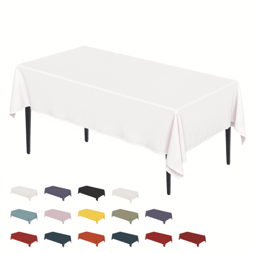 Toalha de mesa retangular branca pequena - 52x70 polegadas, capa de mesa decorativa em tecido para mesa de jantar de 1,20m.