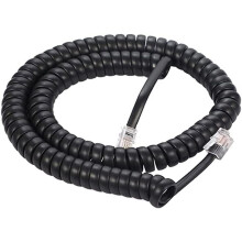 RJ22Coi telefoonkabel, zwart (3,6 meter)