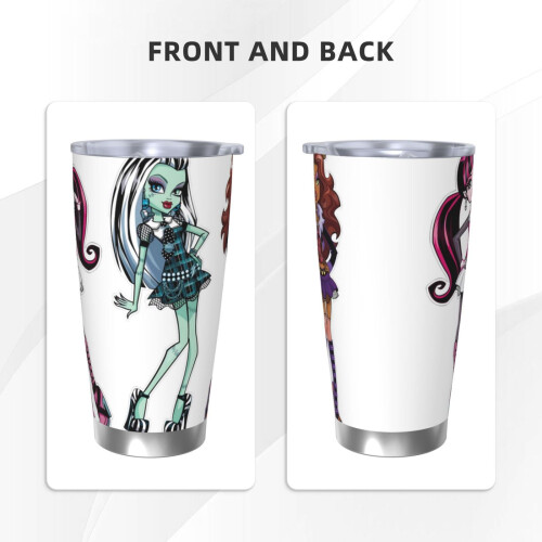 Ποτήρι Monster High20oz, Κούπα ταξιδιού καφέ από ανοξείδωτο ατσάλι με μόνωση κενού, Κούπα 2