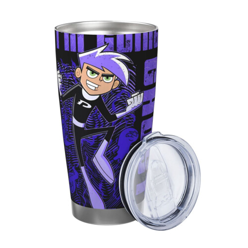 Danny Phantom 20oz Tumbler, Κούπα ταξιδιού καφέ από ανοξείδωτο ατσάλι με μόνωση κενού, Κούπα 1
