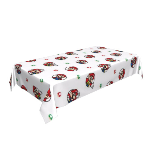 Mario Rectangular Tablecloth Water Resistance Antiwrinkle Spillproof Soft Fabric Table Cloth 60"X90" 1