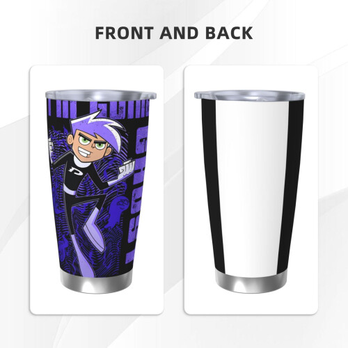 Danny Phantom 20oz Tumbler, Κούπα ταξιδιού καφέ από ανοξείδωτο ατσάλι με μόνωση κενού, Κούπα 2
