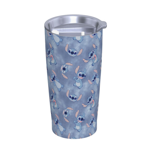Ποτήρι από ανοξείδωτο ατσάλι Cartoon Stitch 20Oz, αδιάβροχο με καλαμάκι και καπάκι, κούπα 1