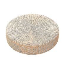 45 cm Yogamatte, runder Pouf, Bodenkissen aus Stroh, Meditationsmatte, verdickt, weich, Yoga-Ausrüstung