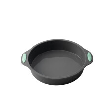 Silikone bageforme, non-stick bageform, non-stick kageform med dobbelte håndtag, husholdningsbageform til hjemmekøkkenet (rund, 9,65 tommer)