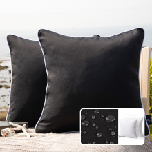 Phantoscope vattentät dekorativ kudde för utomhusbruk, 45 x 45 cm, svart, 2-pack