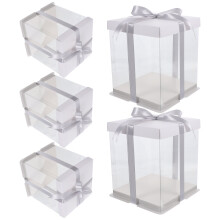 5 pezzi Scatola quadrata trasparente per confezioni di torte Scatola regalo per dolci 5 pezzi Scatole per torte