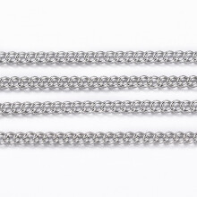1 rolka 304 Łańcuchy skręcane ze stali nierdzewnej, lutowane na szpuli, kolor stali nierdzewnej, 1,2 x 1,1 x 0,3 mm, około 32,8 stopy (10 m)/rolka
