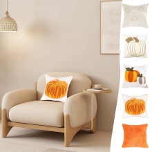 Jacenvly Halloween örngott, utomhuspumpa broderad ländryggskudde, kompatibel med Halloween- och Thanksgiving-heminredning