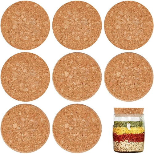 DIY8 τεμάχια μεγάλα πώματα από φελλό 2,7~2,9 ίντσες, καπάκια από φελλό πάχους 2 εκ. για