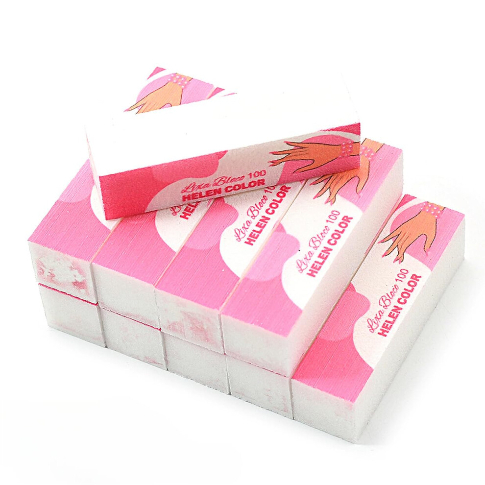 Pink 10Pcs Nail Buffer Block Set Â Multisurface Sanding And Polishing With Elastic Foam Comfort