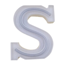 Letras de LED suspensas, letras de plástico iluminadas, luz branca quente.
