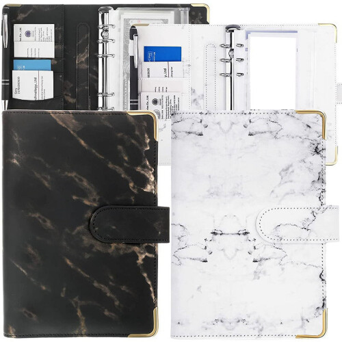 Ντοσιέ Budget, 2 τεμάχια Marble A6 Ντοσιέ Notebook Binder6Ring Personal Budget Κλασέρ για Φάκελο Χρημάτων