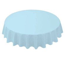 Ayyufe Hellblaue Einweg-Tischdecke aus Kunststoff, 84 Zoll (ca. 213 cm), rund, 6 Fuß (ca. 183 cm) Durchmesser – passend zu himmelblauer