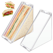 2 Stück durchsichtige dreieckige Sandwichbehälter aus Kunststoff, 15,5 x 10,4 x 6 cm, spülmaschinenfest, Bento-Box für Sandwiches, Kuchen und