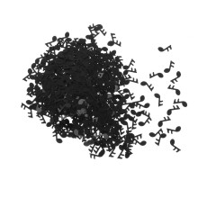 1 Pacote de Notas Musicais, 15g de Glitter para Decoração de Festas, Recepções e Karaokê | Preto