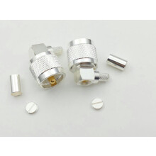 20 connecteurs mâles UHF PL259 plaqués argent et cuivre, sertis à angle droit, pour câble coaxial RG8X