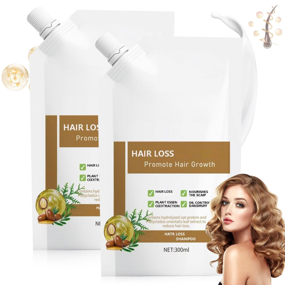 300ML Anti Hair Loss Shampoo for Thinning Hair, Ginger Herbal Hair Growth and Moisturizing, 2pcs