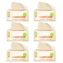 Paquets de 6 rouleaux de papier essuie-tout en pâte de bambou naturelle, type extraction, pour la maison, les restaurants et les hôtels.