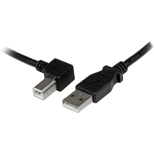 Cabo USB 2.0A de 3 m para conector USB-B com ângulo esquerdo - Cabo USB para impressora de 3 m - Cabo USB-B com ângulo esquerdo - 1x USB-A (M)