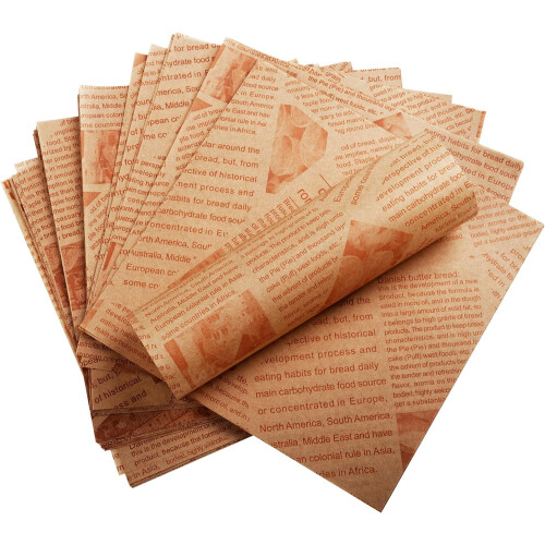 POWKOL200 τεμάχια φύλλα χαρτιού Deli Wax 7x7 ιντσών, λαδόκολλες τύπου παλιάς εφημερίδας