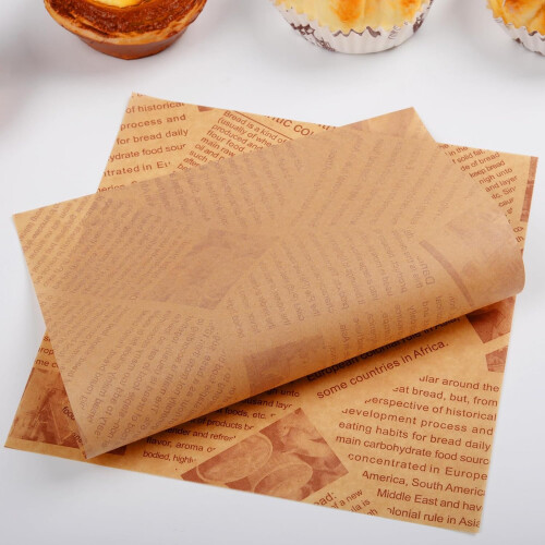 POWKOL200 τεμάχια φύλλα χαρτιού Deli Wax 7x7 ιντσών, λαδόκολλες τύπου παλιάς εφημερίδας 2