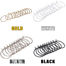 Drapery Curtain Clip Rings, Set of 10 Decorative Drapery Rings Curtain Clip Rings with Eyelet 2.2" Diameter, Silver