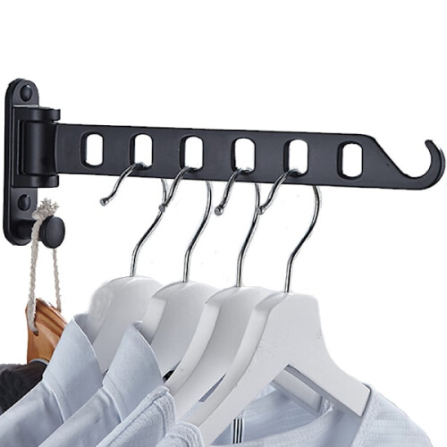 Séchoir à linge pliable mural télescopique blanc (2 pièces) 1