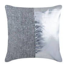 Pudebetræk til sofa, sølv 16x16 tommer kunstlæder patchwork pudebetræk, moderne dekorative pudebetræk - nu og altid