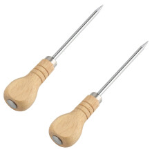 Conjunto de 2 peças de ferramenta para remover cones de gelo com cabo de madeira, ideal para geladeira, freezer e bar.