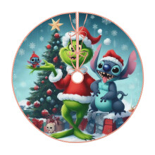 Weihnachtsbaumdecke „Der Grinch“, Weihnachtsfeier-Weihnachtsdekoration, weiche Baumunterlage für Weihnachtsschmuck (48 cm)