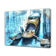 Poster pe pânză cu bărci și copertină, decor pentru dormitor, peisaj sportiv, decor pentru cameră de birou, cadou, stil ramă, 16x24 inch