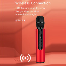 SUSUchens UHF Wireless Mic, Crystal Clear Sound, Noise Reduction, All-in-one Karaoke, Bluetooth-compatible Red