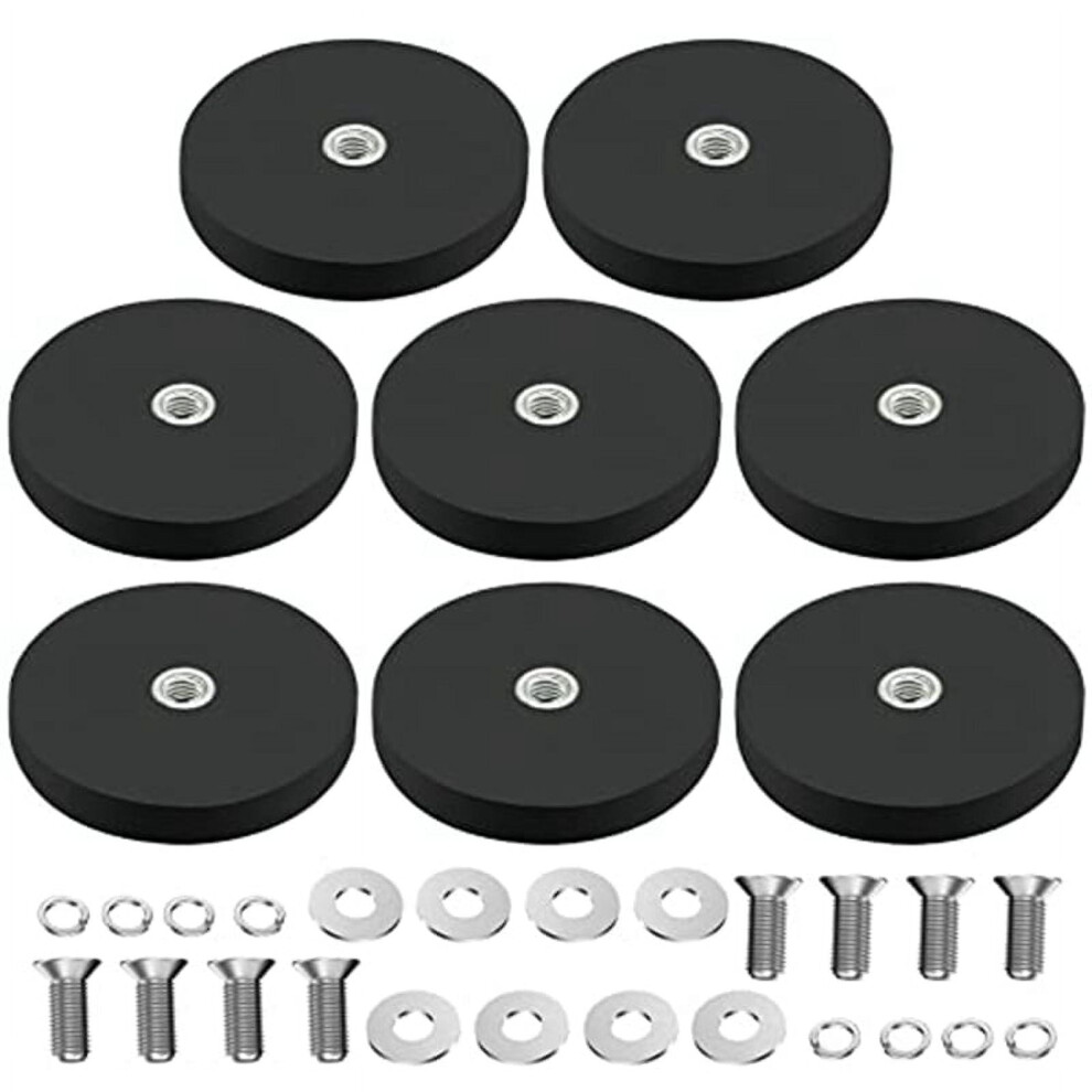 8Pack Rubber Coated Magnet Neodymium Magnet Base With Rubber Coating Ã 43Mm Anti Scratch Magnet M6 Male Thread Black 9048212933380