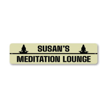 Semn metalic pentru studio de meditație și yoga, dimensiune: 4x16 inci