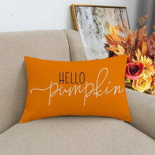 Herfstkussenhoezen met pompoenmotief, lendenkussens, decoratieve Thanksgiving-decoratie in landelijke stijl voor kamer, veranda, terras, bank en