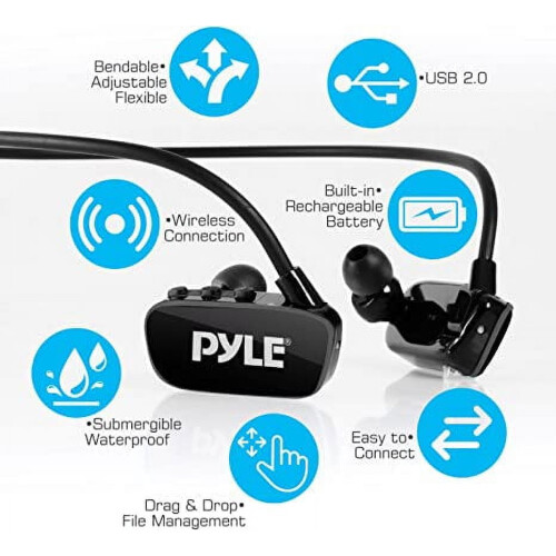 Căști Pyle Flextreme impermeabile, Bluetooth, reîncărcabile, cu player MP3 2