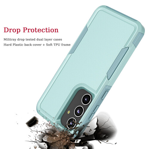 Capa compatível com Samsung Galaxy S24, resistente a impactos, 2 em 1, com proteção reforçada para Galaxy S24 2024 de 6,2 polegadas - Verde menta 2