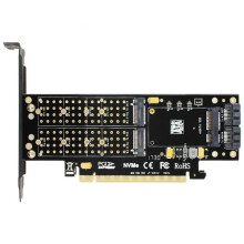 Voor SK16M.2NVMe SSD NGFF naar PCI-E3.0X16-adapter M-key B-key mSATA-interfacekaart Ondersteunt PCI Express 3.0 3-in-1 dual 12V + 3,3V