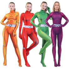 Totally Spies Cosplay Costume for Kids and Adults Zentai Clover Sam Alex Britney Mandy Halloween W Green Adult 2XL