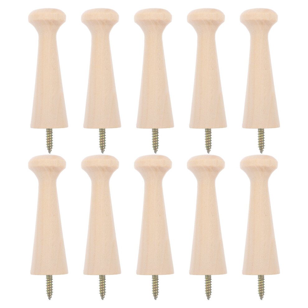 Jibi 10Pcs Screw In Shaker Pegs Wooden Pegs For Hanging Wall Pegs Wood Hook Peg Rack 9048212985143