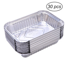 Disposable Aluminum Pans 30pcs, Half Size Steam Table Deep Trays 570ml - Compatible with Catering, Cooking, Heating, Storing Food