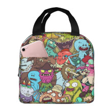 Sac à lunch Rick et Morty, mignon, isotherme, réutilisable, idéal pour les pique-niques et les voyages en plein air.